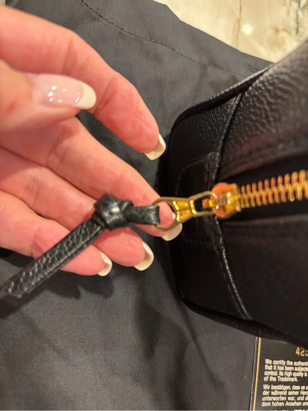 CHANEL Black Caviar Leather Zipped Cosmetic Pouch